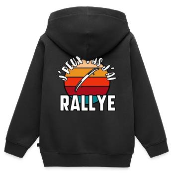 J’peux pas j’ai rallye - Sweat Premium à capuche zippé enfant bio - noir - Dos - AI Model Kid Male (0cm)