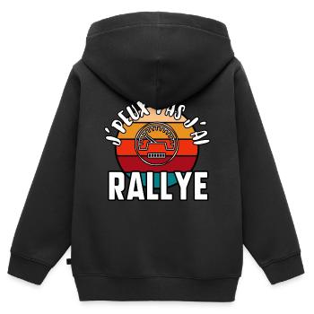 J’peux pas j’ai rallye - Sweat Premium à capuche zippé enfant bio - noir - Dos - AI Model Kid Male (0cm)