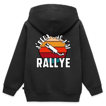 J’peux pas j’ai rallye - Sweat Premium à capuche zippé enfant bio - noir - Dos - AI Model Kid Male (0cm)