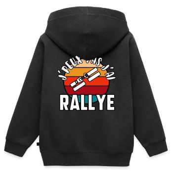 J’peux pas j’ai rallye - Sweat Premium à capuche zippé enfant bio - noir - Dos - AI Model Kid Male (0cm)