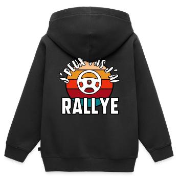 J’peux pas j’ai rallye - Sweat Premium à capuche zippé enfant bio - noir - Dos - AI Model Kid Male (0cm)