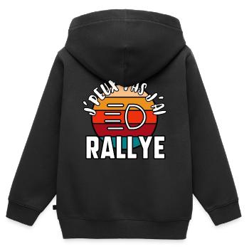J’peux pas j’ai rallye - Sweat Premium à capuche zippé enfant bio - noir - Dos - AI Model Kid Male (0cm)