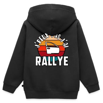 J’peux pas j’ai rallye - Sweat Premium à capuche zippé enfant bio - noir - Dos - AI Model Kid Male (0cm)