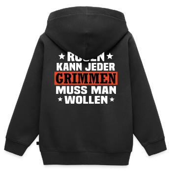 grimmen Vorpommern - Kinder Premium Organic Zip Hoodie - Schwarz - Hinten - AI Model Kid Male (0cm)