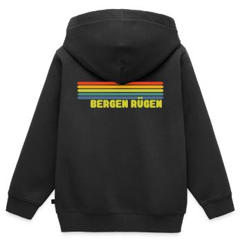 Bergen Rügen - Kinder Premium Organic Zip Hoodie - Schwarz - Hinten - AI Model Kid Male (0cm)