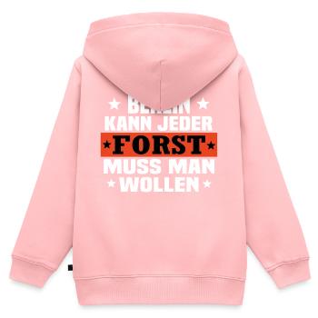 Forst muss man wollen - Kinder Premium Organic Zip Hoodie - Rosa - Hinten - AI Model Kid Female (0cm)