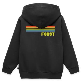 Forst Lausitz - Kinder Premium Organic Zip Hoodie - Schwarz - Hinten - AI Model Kid Male (0cm)