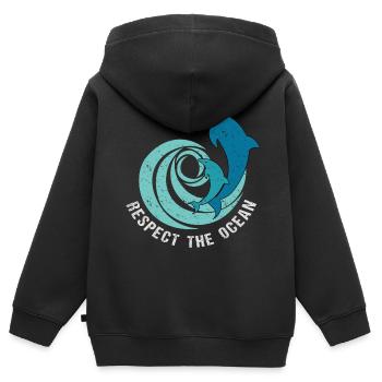 RESPECTER L’OCÉAN - Sweat Premium à capuche zippé enfant bio - noir - Dos - AI Model Kid Male (0cm)