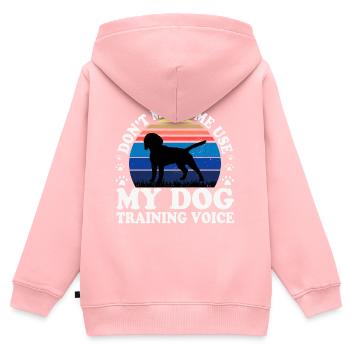 Beagle Dog Lover Silhouette Vintage Sunset - Sweat Premium à capuche zippé enfant bio - rose - Dos - AI Model Kid Female (0cm)