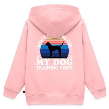 Beagle Harrier Dog Lover Silhouette Vintage Sunset - Sweat Premium à capuche zippé enfant bio - rose - Dos - AI Model Kid Female (0cm)