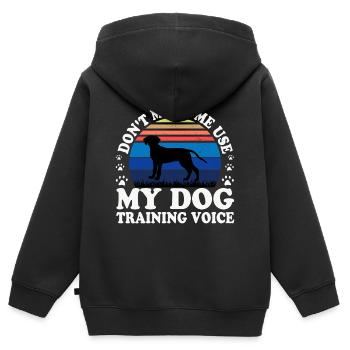 Bavarois untain Hound Dog Silhouette Retro Sun - Sweat Premium à capuche zippé enfant bio - noir - Dos - AI Model Kid Male (0cm)