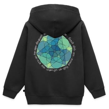 Jaya Radha Madhava Mantra - Sweat Premium à capuche zippé enfant bio - noir - Dos - AI Model Kid Male (0cm)