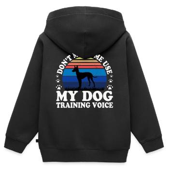 Cirneco Dell Etna Hund Liebe Silhouette Retro Sonnenuntergang - Kinder Premium Organic Zip Hoodie - Schwarz - Hinten - AI Model Kid Male (0cm)