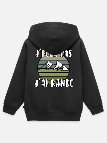 J’peux pas j’ai rando - Sweat Premium à capuche zippé enfant bio - noir