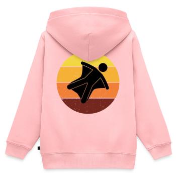 Wingsuit fliegen Base Jumping Skydiving Retro - Kinder Premium Organic Zip Hoodie - Rosa - Hinten - AI Model Kid Female (0cm)