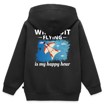 Wingsuit fliegen Base Jumping Fallschirmspringen Wingsuiting - Kinder Premium Organic Zip Hoodie - Schwarz - Hinten - AI Model Kid Male (0cm)