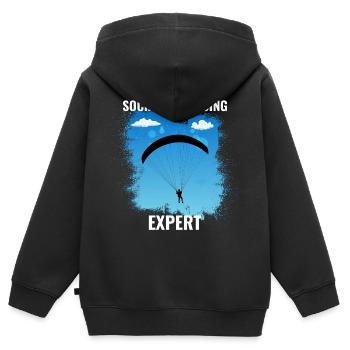 Wingsuit fliegen Base Jumping Fallschirmspringen Wingsuiting - Kinder Premium Organic Zip Hoodie - Schwarz - Hinten - AI Model Kid Male (0cm)