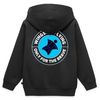 Wingsuit fliegen Base Jumping Fallschirmspringen Wingsuiting - Kinder Premium Organic Zip Hoodie - Schwarz - Hinten - AI Model Kid Male (0cm)