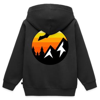 Wingsuit fliegen Base Jumping Skydiving Retro - Kinder Premium Organic Zip Hoodie - Schwarz - Hinten - AI Model Kid Male (0cm)