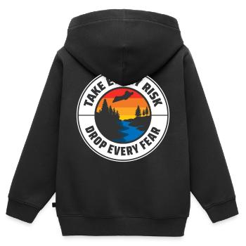 Wingsuit fliegen Base Jumping Fallschirmspringen Wingsuiting - Kinder Premium Organic Zip Hoodie - Schwarz - Hinten - AI Model Kid Male (0cm)