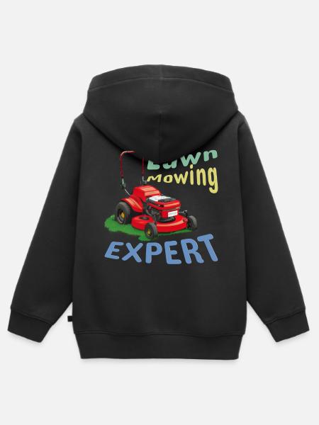 Experte für Rasenmähen - Kinder Premium Organic Zip Hoodie - Schwarz