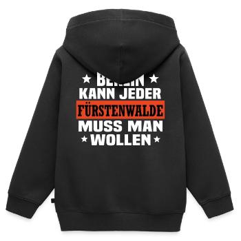 Fürstenwalde Spree - Kinder Premium Organic Zip Hoodie - Schwarz - Hinten - AI Model Kid Male (0cm)