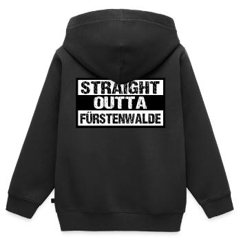 Fürstenwalde Spree - Kinder Premium Organic Zip Hoodie - Schwarz - Hinten - AI Model Kid Male (0cm)