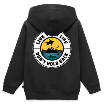 Wingsuit fliegen Base Jumping Fallschirmspringen Wingsuiting - Kinder Premium Organic Zip Hoodie - Schwarz - Hinten - AI Model Kid Male (0cm)