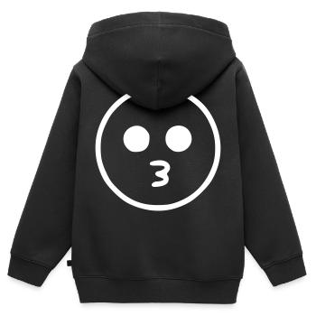 Emoji Skizze küssen weiß - Kinder Premium Organic Zip Hoodie - Schwarz - Hinten - AI Model Kid Male (0cm)