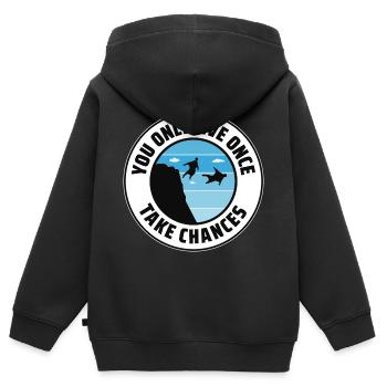 Wingsuit fliegen Base Jumping Fallschirmspringen Wingsuiting - Kinder Premium Organic Zip Hoodie - Schwarz - Hinten - AI Model Kid Male (0cm)