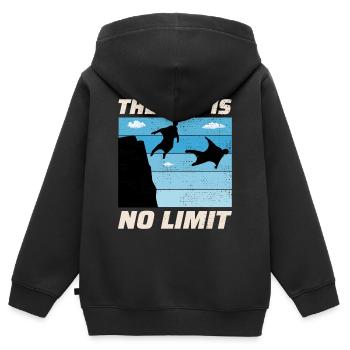 Wingsuit fliegen Base Jumping Fallschirmspringen Wingsuiting - Kinder Premium Organic Zip Hoodie - Schwarz - Hinten - AI Model Kid Male (0cm)