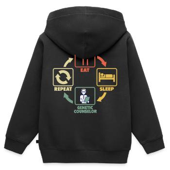 Genetic Counselor Genetische Berater Sprüche - Kinder Premium Organic Zip Hoodie - Schwarz - Hinten - AI Model Kid Male (0cm)