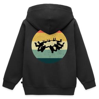 Fallschirmspringen Fallschirmspringen Fallschirmspringen - Kinder Premium Organic Zip Hoodie - Schwarz - Hinten - AI Model Kid Male (0cm)