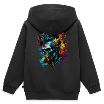 Apocalyptic Rainbow Punk Zombie - Kinder Premium Organic Zip Hoodie - Schwarz - Hinten - AI Model Kid Male (0cm)