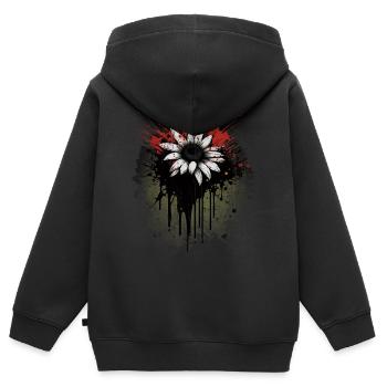 Gänseblümchen - Kinder Premium Organic Zip Hoodie - Schwarz - Hinten - AI Model Kid Male (0cm)