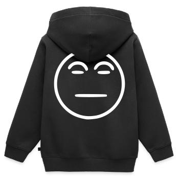 Emoji sketch blanc neutre - Sweat Premium à capuche zippé enfant bio - noir - Dos - AI Model Kid Male (0cm)