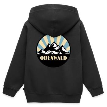 Odenwald - Kinder Premium Organic Zip Hoodie - Schwarz - Hinten - AI Model Kid Male (0cm)