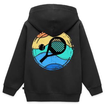 Padel Spieler Padelspiel Rückschlag Racket Ball - Kinder Premium Organic Zip Hoodie - Schwarz - Hinten - AI Model Kid Male (0cm)