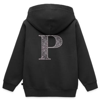 Mandala Monogram Initial in Dusky Pink - Letter P - Kids Premium Organic Zip-up Hoodie - black - Back - AI Model Kid Male (0cm)