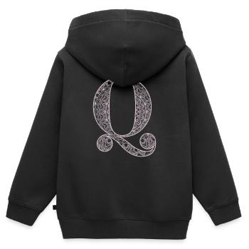 Mandala Monogram Initial in Dusky Pink - Letter Q - Kids Premium Organic Zip-up Hoodie - black - Back - AI Model Kid Male (0cm)