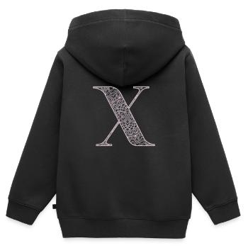 Mandala Monogram Initial in Dusky Pink - Letter X - Kids Premium Organic Zip-up Hoodie - black - Back - AI Model Kid Male (0cm)
