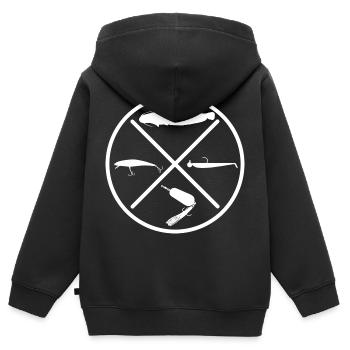 Wels - Kinder Premium Organic Zip Hoodie - Schwarz - Hinten - AI Model Kid Male (0cm)