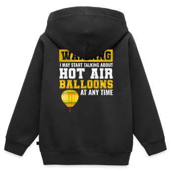 Montgolfière Montgolfière Montgolfière - Sweat Premium à capuche zippé enfant bio - noir - Dos - AI Model Kid Male (0cm)