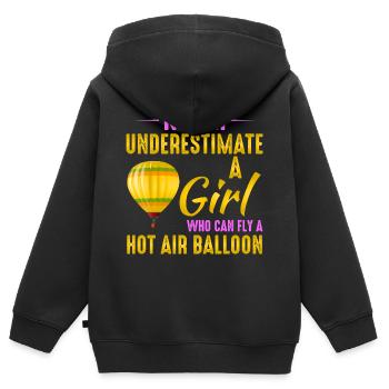 Montgolfière Montgolfière Montgolfière - Sweat Premium à capuche zippé enfant bio - noir - Dos - AI Model Kid Male (0cm)