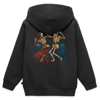 Dancing skeletons in the 50s look - Comic - Kids Premium Organic Zip-up Hoodie - black - Back - AI Model Kid Male (0cm)