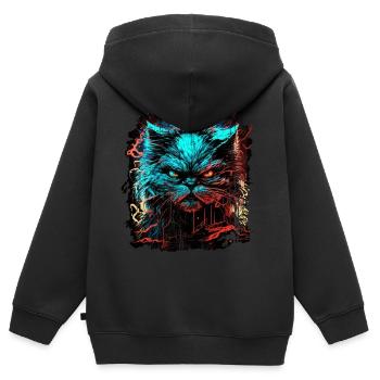 Persian cat - Kids Premium Organic Zip-up Hoodie - black - Back - AI Model Kid Male (0cm)