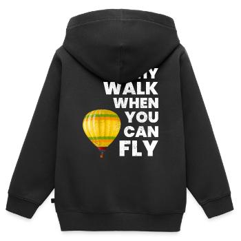 Montgolfière Montgolfière Montgolfière - Sweat Premium à capuche zippé enfant bio - noir - Dos - AI Model Kid Male (0cm)