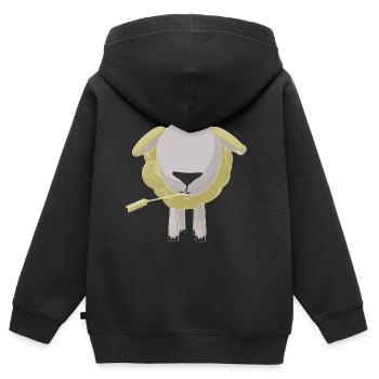 Zoe The Sheep - Kids Premium Organic Zip-up Hoodie - black - Back - AI Model Kid Male (0cm)