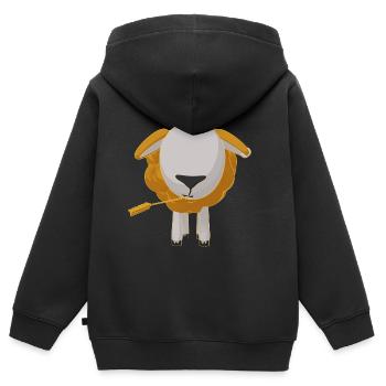 Rowan The Sheep - Kids Premium Organic Zip-up Hoodie - black - Back - AI Model Kid Male (0cm)