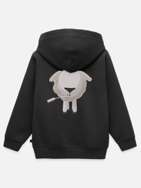 Maddison The Sheep - Kids Premium Organic Zip-up Hoodie - black